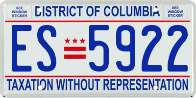 DC license plate ES5922