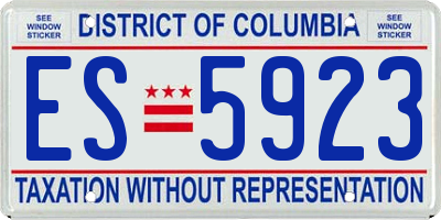DC license plate ES5923