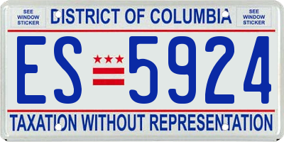 DC license plate ES5924