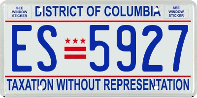DC license plate ES5927