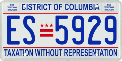 DC license plate ES5929