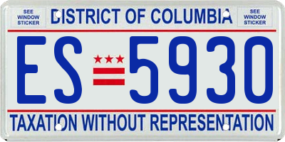 DC license plate ES5930