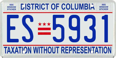 DC license plate ES5931