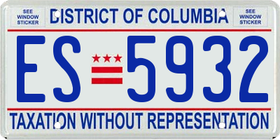 DC license plate ES5932