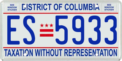 DC license plate ES5933