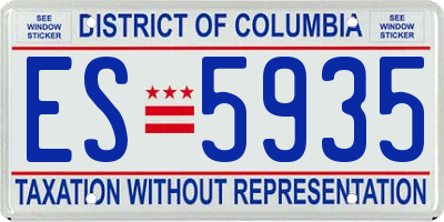 DC license plate ES5935