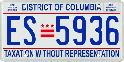 DC license plate ES5936