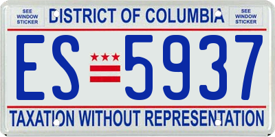 DC license plate ES5937