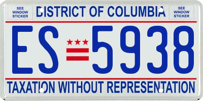 DC license plate ES5938