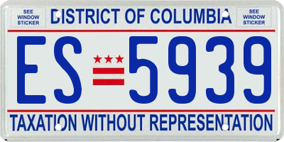 DC license plate ES5939