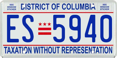 DC license plate ES5940