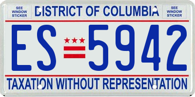 DC license plate ES5942