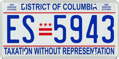 DC license plate ES5943