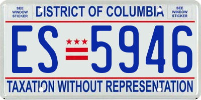 DC license plate ES5946