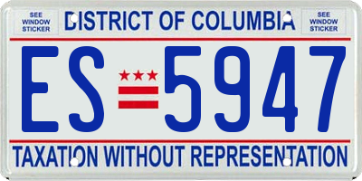 DC license plate ES5947