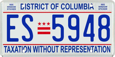 DC license plate ES5948