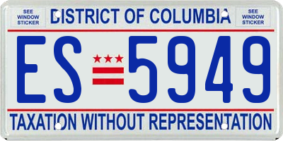 DC license plate ES5949