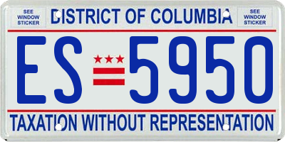 DC license plate ES5950