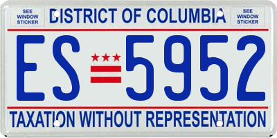 DC license plate ES5952