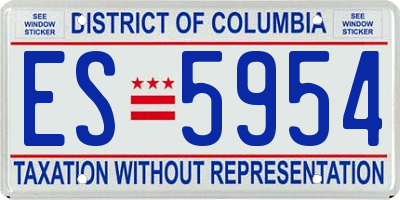 DC license plate ES5954