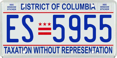 DC license plate ES5955