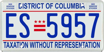 DC license plate ES5957