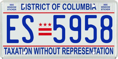 DC license plate ES5958