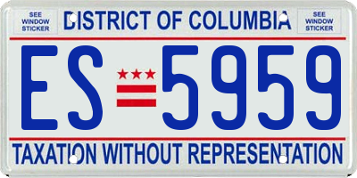 DC license plate ES5959