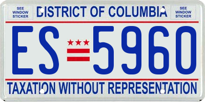 DC license plate ES5960