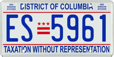 DC license plate ES5961