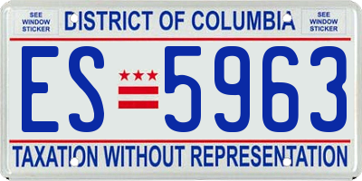 DC license plate ES5963