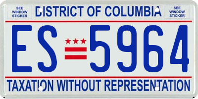 DC license plate ES5964