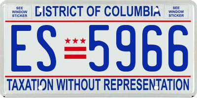 DC license plate ES5966