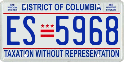 DC license plate ES5968