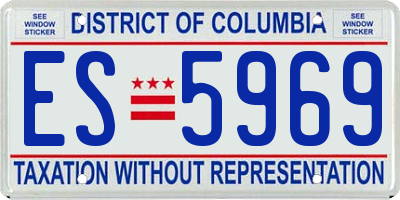 DC license plate ES5969