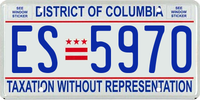 DC license plate ES5970