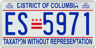 DC license plate ES5971