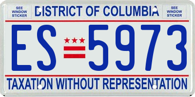 DC license plate ES5973