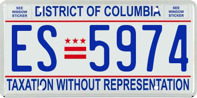 DC license plate ES5974