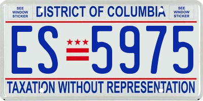 DC license plate ES5975