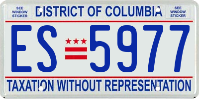 DC license plate ES5977