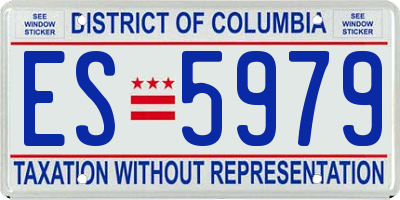 DC license plate ES5979