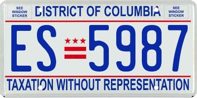 DC license plate ES5987