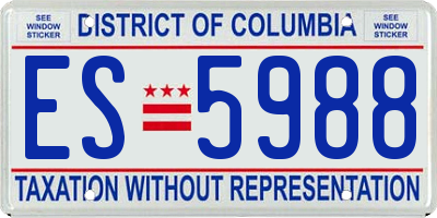 DC license plate ES5988