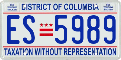 DC license plate ES5989