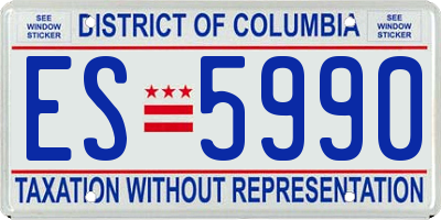 DC license plate ES5990