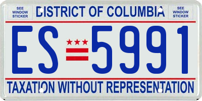 DC license plate ES5991