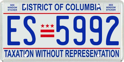 DC license plate ES5992