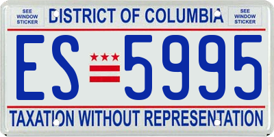 DC license plate ES5995