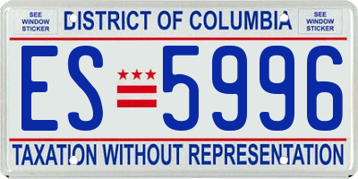 DC license plate ES5996